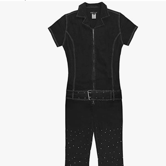 Jumpsuit jean romper one piece crystal pant outfit - Picture 6 of 6